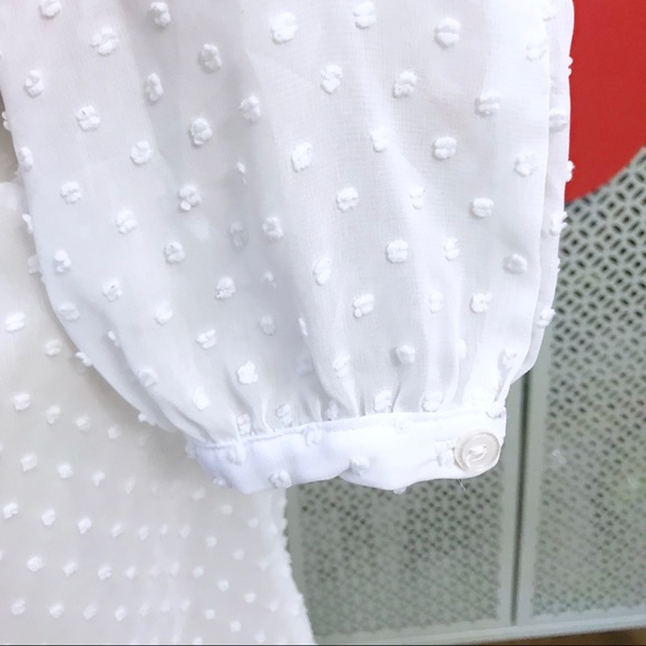 UO Pins and Needles Clip Dot Tulip Blouse - Picture 4 of 6